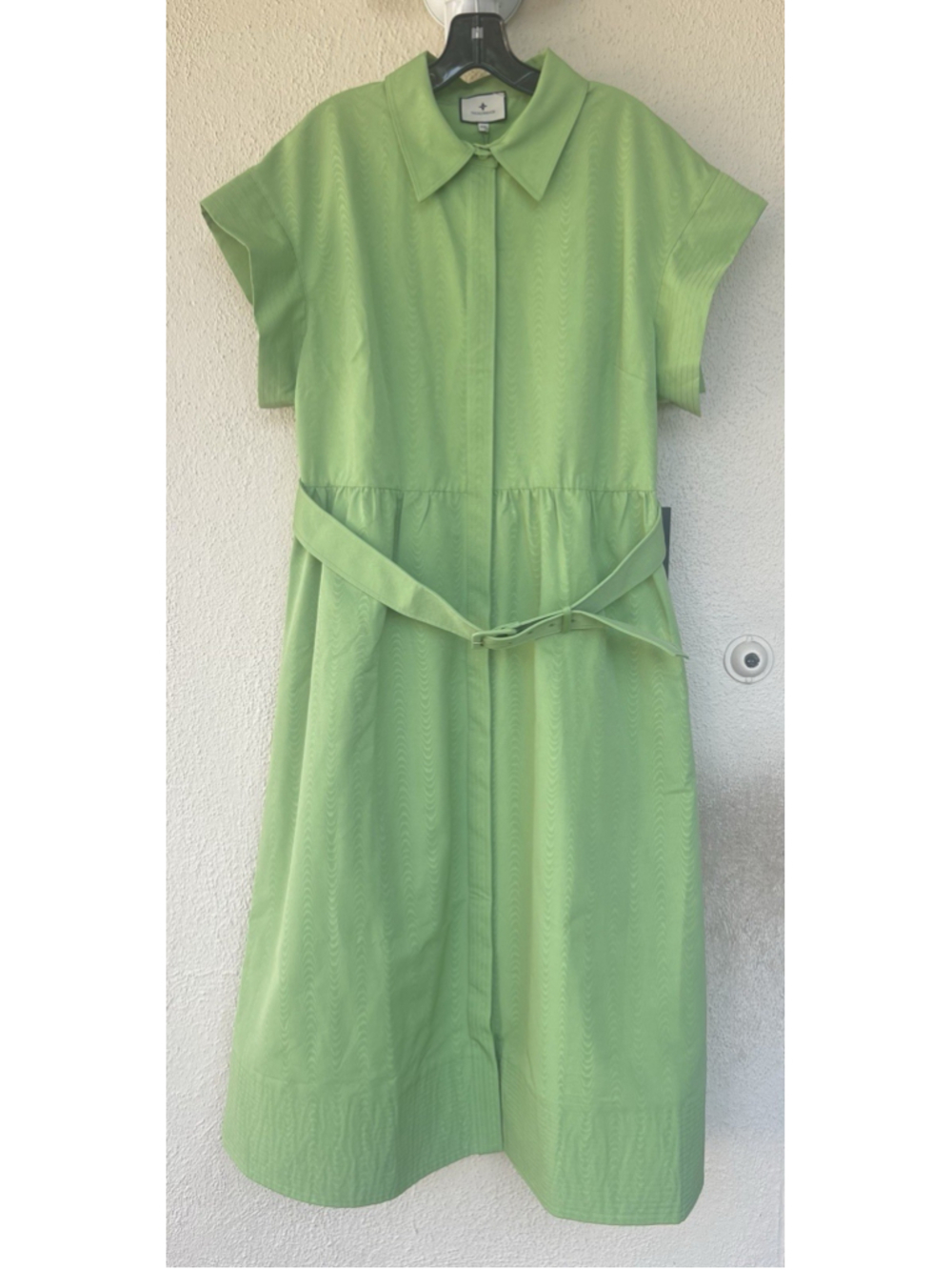 New Tuckernuck Pistachio Green Chloe Midi Dress 3XL Belted Collared Moir Classic - Picture 8 of 14